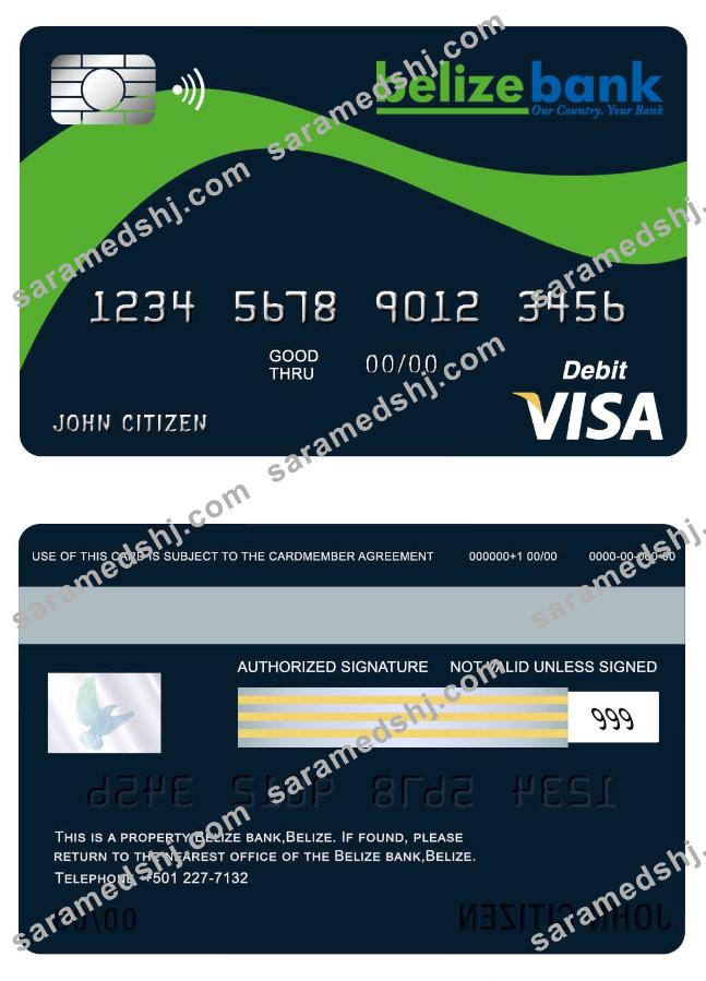 Belize Bank Belize visa card